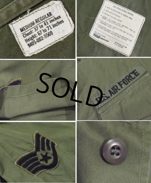画像2: 【ビンテージ】【60's】【米軍実物】【USAF】ノンリップ【ジャングルファティーグジャケット】半袖カット【ファティーグシャツ】【S/Sシャツ】M-R  (2)