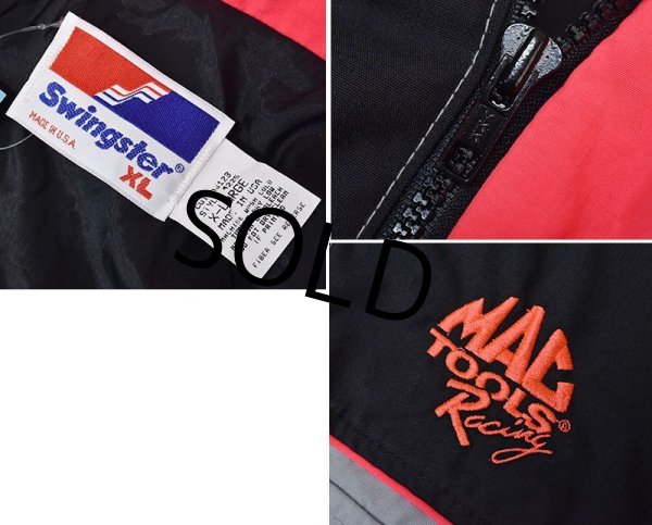 画像2: 程度良好! 90's【USA製】ビンテージ【マックツールズレーシング】【Swingster】スウィングスター【MAC TOOLS】【黒ｘグレー】ジップアップブルゾン【サイズXL】  (2)