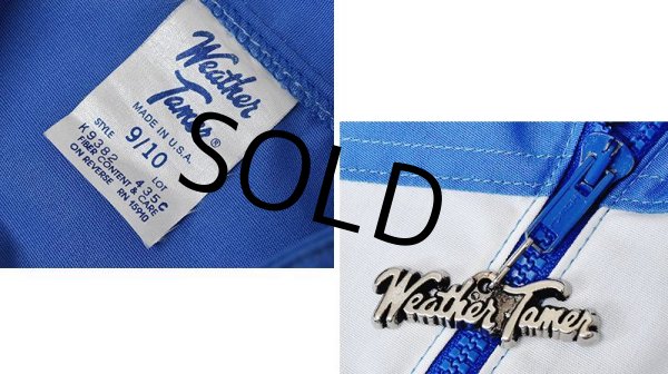画像2: 70's~【USA製】【ビンテージ】【Weather Tamer】ウェザーテーマ【青x白】ポリコットン【ジップアップブルゾン】【サイズ9/10】  (2)