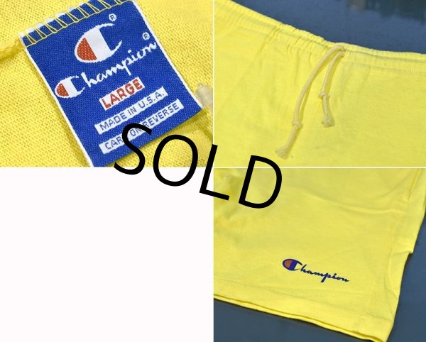 画像2: 90's USA製【ビンテージ】デッドストック【Champion】チャンピオン【黄色】【トレーニングパンツ】ショーツ【ショートパンツ】【サイズＬ】  (2)