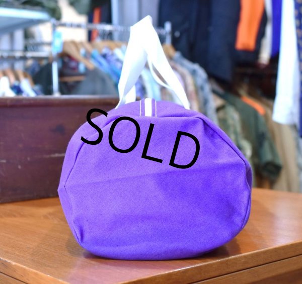 画像5: 80's【デッドストック】USA製【ビンテージ】【BENSALEM OWLS】【紫×白】スクールバッグ【フクロウ】【ボストンバッグ】【ハンドバッグ】   (5)