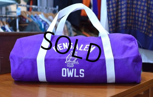 画像4: 80's【デッドストック】USA製【ビンテージ】【BENSALEM OWLS】【紫×白】スクールバッグ【フクロウ】【ボストンバッグ】【ハンドバッグ】   (4)