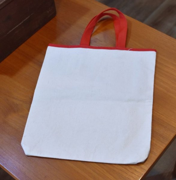 画像2: 【ビンテージ】【the red ballon summit,n.j.】【生成りx赤】【風船】【コットン】【トートバッグ】  (2)