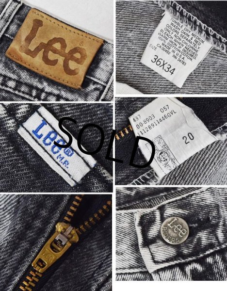 画像2: 【USA製】【ビンテージ】【Lee】【リー】【ブラック】【ケミカルウォッシュ】スリムカット【デニムパンツ】【36×34】  (2)