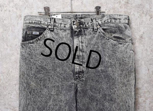 画像3: 【USA製】【ビンテージ】【Lee】【リー】【ブラック】【ケミカルウォッシュ】スリムカット【デニムパンツ】【36×34】  (3)