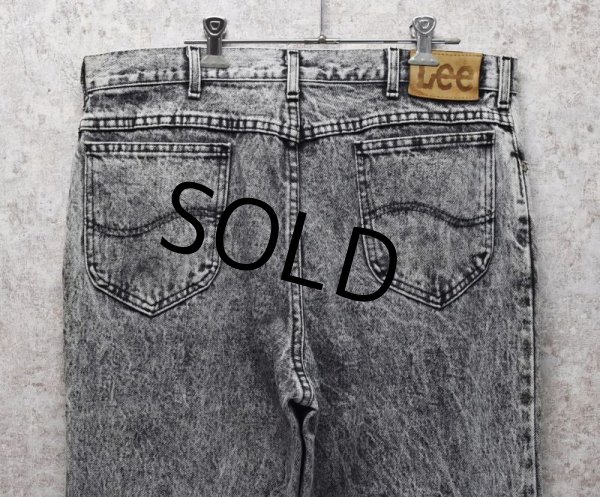 画像4: 【USA製】【ビンテージ】【Lee】【リー】【ブラック】【ケミカルウォッシュ】スリムカット【デニムパンツ】【36×34】  (4)