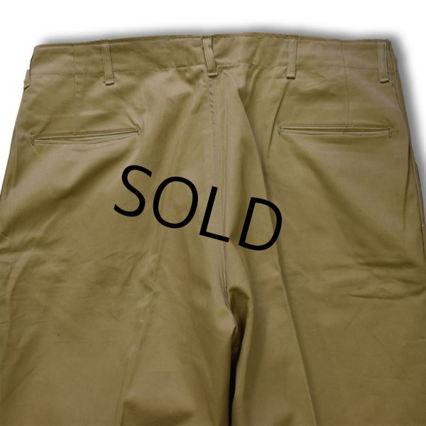 画像3: ほぼ未使用!! 【40's】【ビンテージ】U.S.ARMY【米軍実物】M-45【45カーキ】45カーキ【チノパンツ】ダブルステッチ【両玉縁】【40X31】  (3)