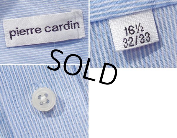 画像2: 【pierre cardin】ピエールカルダン【白×ストライプ】【クレリックシャツ】16 1/2-32 33  (2)
