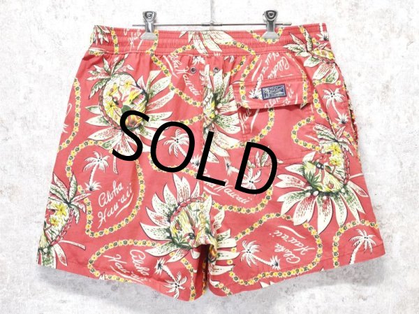 画像3: 【POLO RALPH LAUREN】【ラルフローレン】【ハワイアン柄】【赤】【ショートパンツ】【バギーズショーツ】 【XL】  (3)