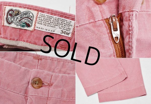 画像2: 90's【USA製】【ビンテージ】【COTTON SUPPLY】【ピンク】【2タック】【コットンパンツ】【スラックス】【W34】  (2)