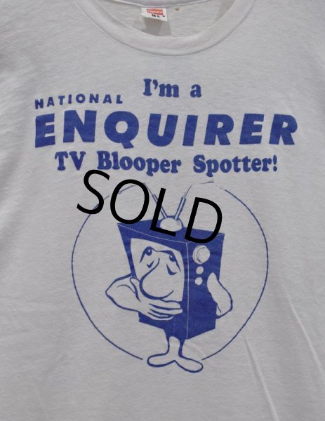 画像3: 【70's〜】【USA製】【ビンテージ】【Hanes】ヘインズ【I’m a National Enquirer TV Blooper Spotter!】【白】【Tシャツ】【サイズＭ】  (3)
