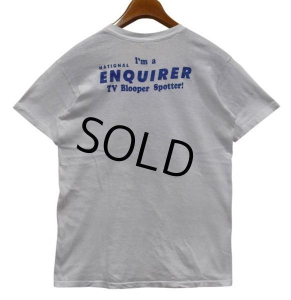 画像5: 【70's〜】【USA製】【ビンテージ】【Hanes】ヘインズ【I’m a National Enquirer TV Blooper Spotter!】【白】【Tシャツ】【サイズＭ】  (5)