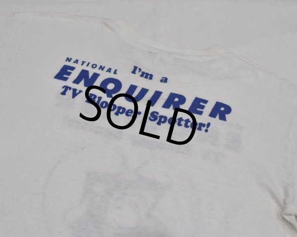 画像4: 【70's〜】【USA製】【ビンテージ】【Hanes】ヘインズ【I’m a National Enquirer TV Blooper Spotter!】【白】【Tシャツ】【サイズＭ】  (4)