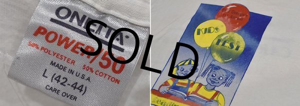 画像2: 90's USA製 ビンテージ【ONEITA】オニータ【KID’S FEST】風船と子供【白】 Tシャツ 【サイズL】  (2)