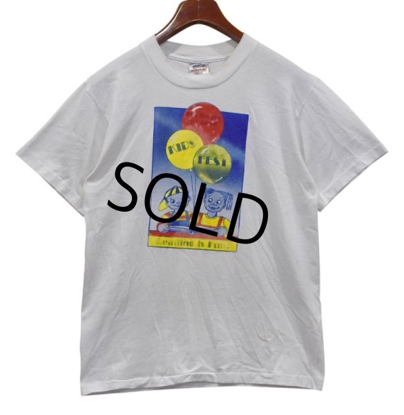 画像1: 90's USA製 ビンテージ【ONEITA】オニータ【KID’S FEST】風船と子供【白】 Tシャツ 【サイズL】  (1)