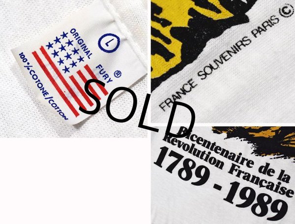 画像2: 80's【USA製】【ビンテージ】シングルステッチ【レ・ミゼラブル】フランス革命【白】Tシャツ XL程度  (2)