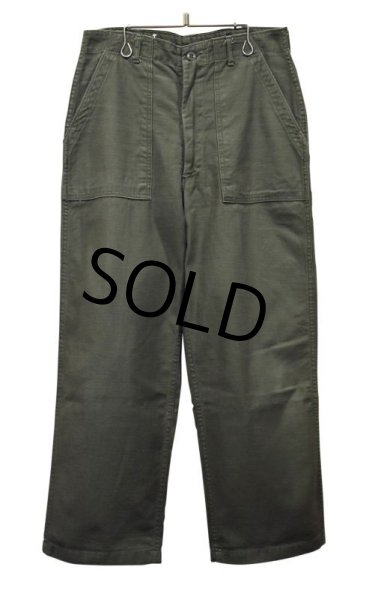 画像4: 【60's∼】【米軍実物】U.S.ARMY【ビンテージ】OG107【ベイカーパンツ】【ダブルステッチ】UFOボタン【ユーティリティパンツ】【Ｗ３３程度】  (4)