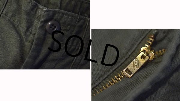 画像2: 【60's∼】【米軍実物】U.S.ARMY【ビンテージ】OG107【ベイカーパンツ】【ダブルステッチ】UFOボタン【ユーティリティパンツ】【Ｗ３３程度】  (2)