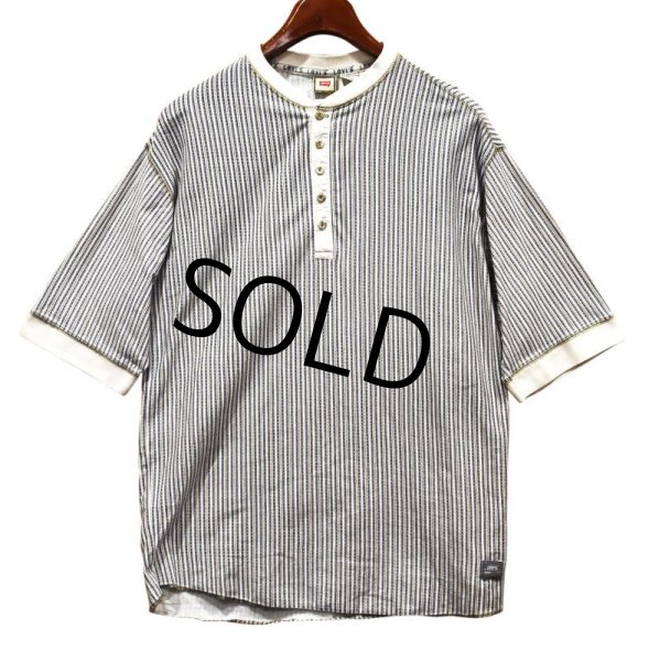 画像1: 【ビンテージ】【Levi's】【リーバイス】【ストライプ柄】【ヘンリーネックTシャツ】【サイズM】  (1)