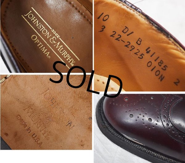 画像2: 【USA製】【ビンテージ】【ジョンストン&マーフィー】JOHNSTON&MURPHY【OPTIMA】オプティマ【ウィングチップ】【10 D/B】【28cm程度】  (2)