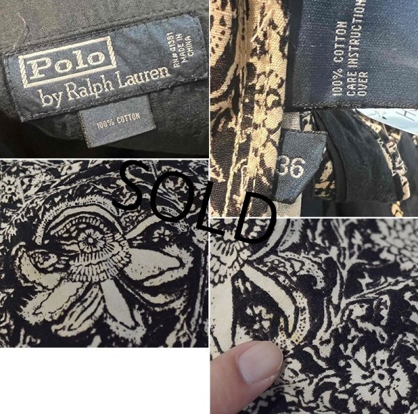 画像2: 【POLO RALPH LAUREN】ラルフローレン【黒×白】花柄【ショートパンツ】【短パン】【コットンショーツ】【W３６】  (2)
