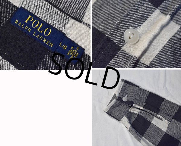 画像2:  【Ralph lauren】【ラルフローレン】【黒ｘ白】【チェック柄】【ネルシャツ】 【サイズＬ】   (2)