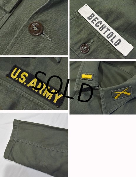 画像2: 【~60's】【U.S.ARMY 】【米軍実物】【ビンテージ】【OG107】平ボタン【ユーティリティシャツ】【M程度】  (2)