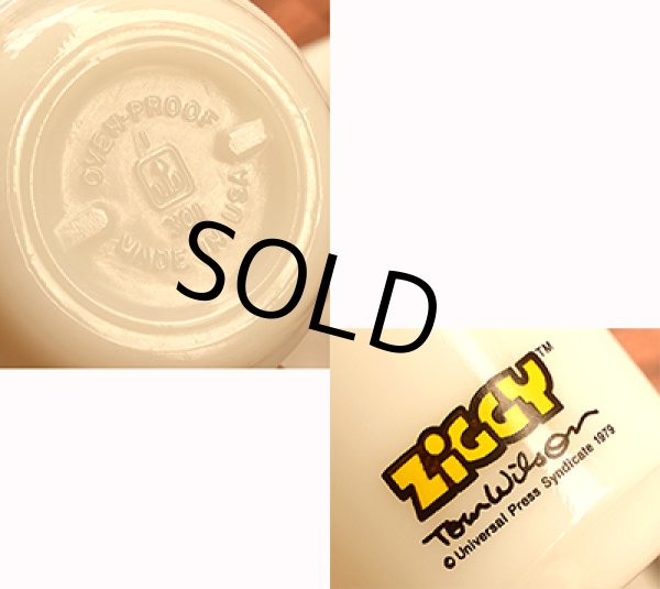 画像2: ビンテージ Fire King【ファイヤーキング】【ZIGGY】【クリーム】【マグカップ】  (2)