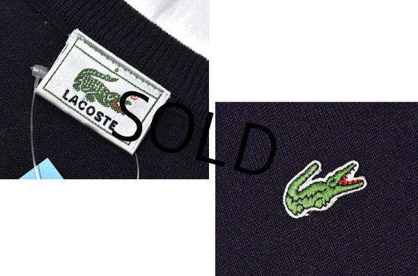 画像2: 【Lacoste】ラコステ【黒】【Vネック】アクリルセーター【サイズＬ程度】  (2)