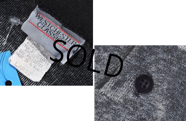 画像2: USA製【ビンテージ】【WEST CHESTER CLASSICS】【黒ｘグレー】【ボーダー】【ヘンリーネックベロアスウェット】【サイズL】  (2)