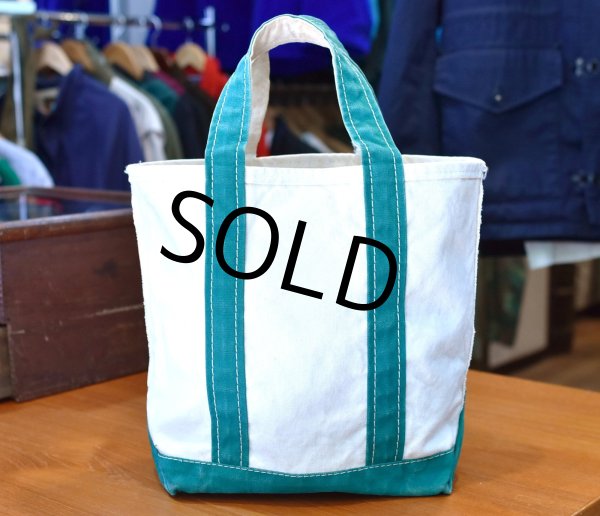 画像6: 80's【ビンテージ】【L.L.bean】オールド【エルエルビーン】白ｘ緑【キャンバス】【トートバッグ】【ビーントート】小さいサイズ  (6)