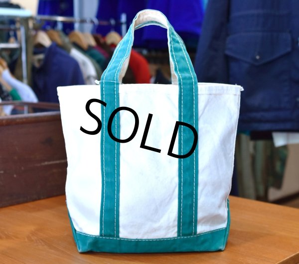 画像3: 80's【ビンテージ】【L.L.bean】オールド【エルエルビーン】白ｘ緑【キャンバス】【トートバッグ】【ビーントート】小さいサイズ  (3)