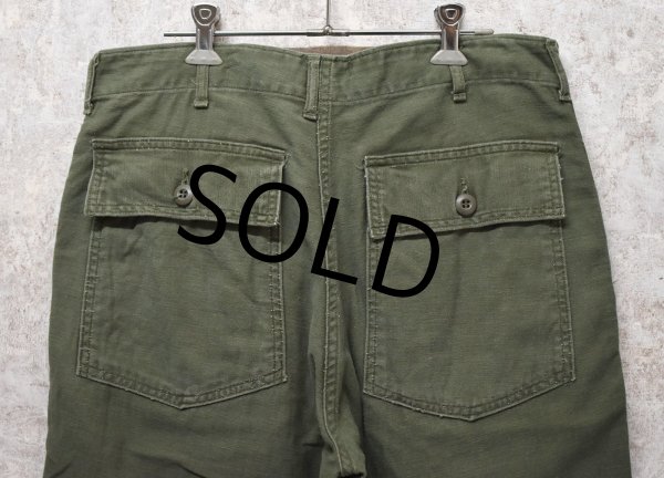 画像4: 【60's∼】【米軍実物】U.S.ARMY【ビンテージ】OG107【ベイカーパンツ】【ダブルステッチ】UFOボタン【ユーティリティパンツ】【W33程度】  (4)