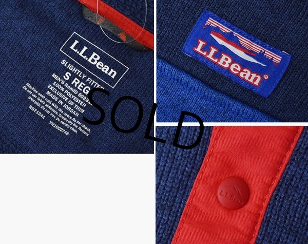 画像2: L.L.Bean 【ＬＬビーン】【紺ｘ水色ｘ赤】【フリースパーカー】【サイズＳ】  (2)