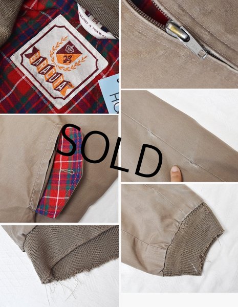 画像2: ビンテージ【BARACUTA】【バラクータ】【ブラウンｘ裏地赤チェック】【中綿入り】ジップアップブルゾン【ＵＳ44Ｒ】  (2)
