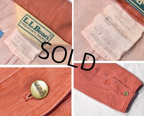 画像2: 80's〜 USA製【ビンテージ】【L.L.bean】【LLビーン】ピンク【ショールカラーデニムジャケット】【レディース古着】【レディースXL】  (2)