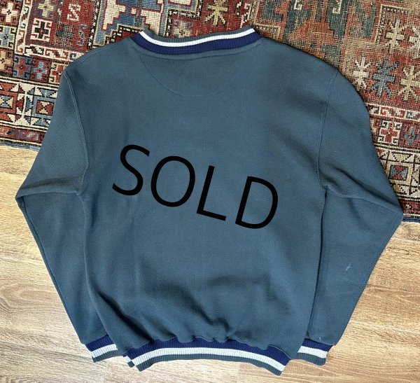 画像3: 90's【ビンテージ】USA製【ラッセル】【緑ｘクリームｘ紺】【Vネックスウェット】【サイズM】  (3)