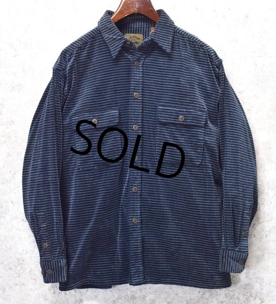 画像1: デッドストック【セントジョーンズベイ】【St.John's Bay】【グレーｘ紺】【コーデュロイ】【シャツジャケット】【サイズＭ】  (1)