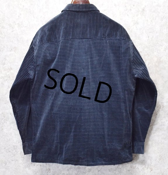 画像3: デッドストック【セントジョーンズベイ】【St.John's Bay】【グレーｘ紺】【コーデュロイ】【シャツジャケット】【サイズＭ】  (3)