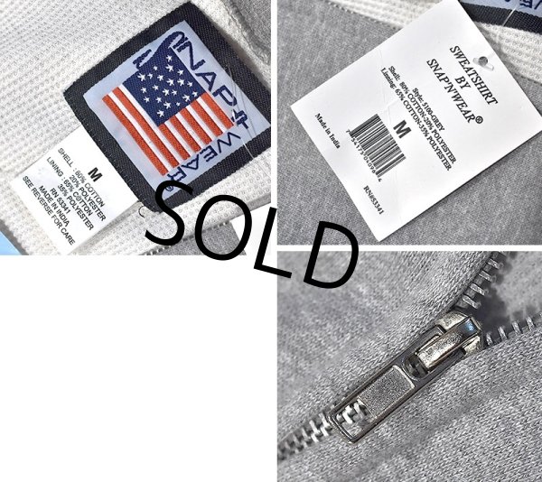 画像2: デッドストック 【ビンテージ】【SNAP'N'WEAR 】【スナップンウエア】【裏サーマル】グレー【フルジップパーカー】【サイズM】  (2)