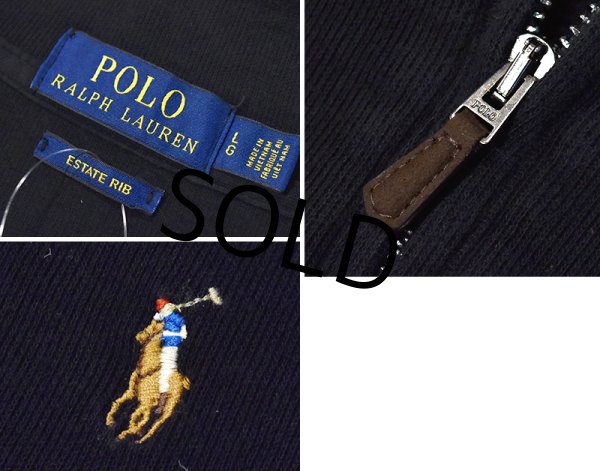 画像2: 【POLO RALPH LAUREN】【ラルフローレン】黒【ハーフジップ】【コットンセーター】【サイズL】  (2)