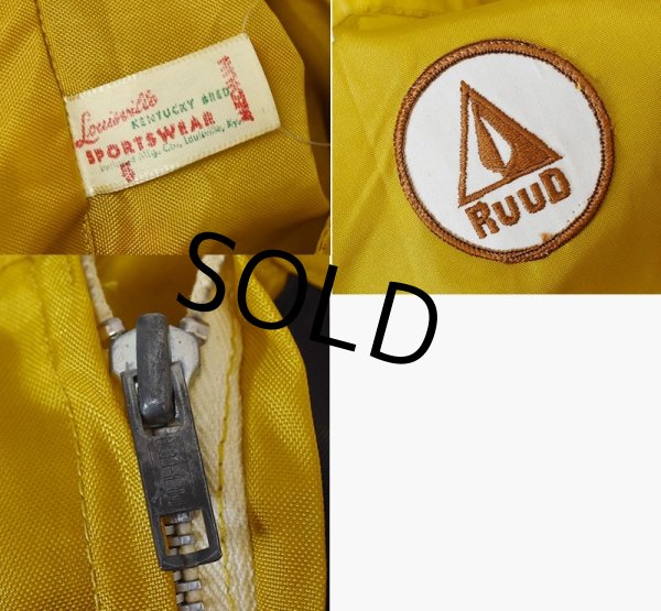画像2: 70's~　ビンテージ【スポーツウェア】 【SPORTWEAR】【マスタード×黒×白】【ナイロンブルゾン】【サイズＭ】  (2)
