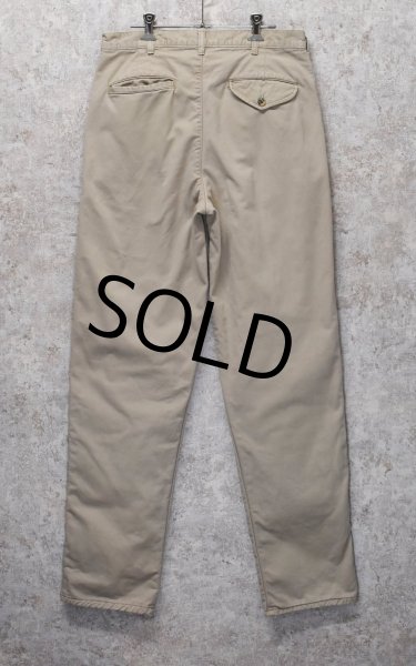 画像5: 90's【ビンテージ】【L.L.Bean】【エルエルビーン】【裏地赤チェック】【コットンパンツ】１タック【ベージュ】【31×34】  (5)