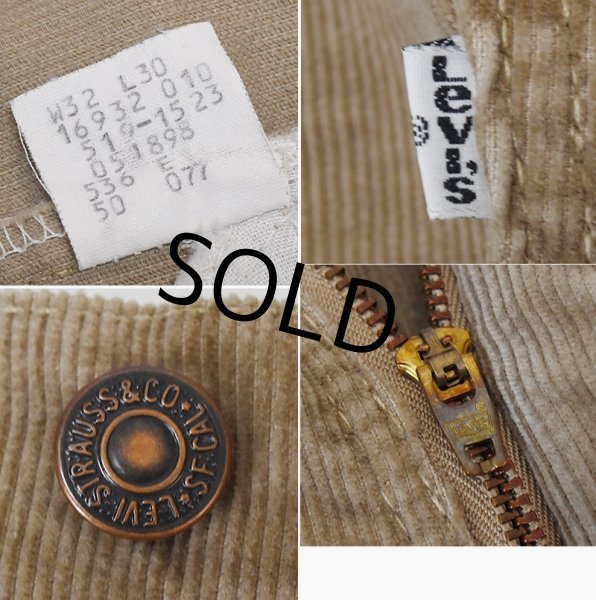 画像2: 80's【USA製】【ビンテージ】LEVI'S【リーバイス】【519】【ベージュ】【コーデュロイパンツ】【32×30】  (2)