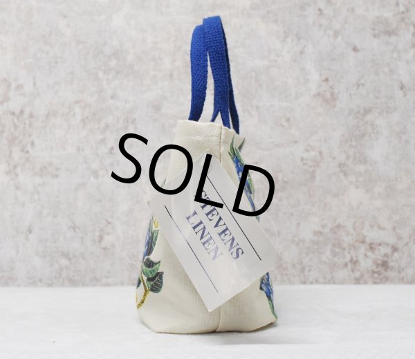 画像3: デッドストック【USA製】【STEVENS LINEN】【ビンテージ】【ブルーベリーズギフトバッグ】生成りx青【ミニトートバッグ】リネンタオル付き  (3)