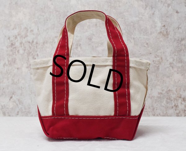 画像5: 【ビンテージ】【L.L.bean】エルエルビーン【ヒイラギ刺繍】【生成りx赤】【キャンバス】【ミニミニトートバッグ】【ビーントート】  (5)