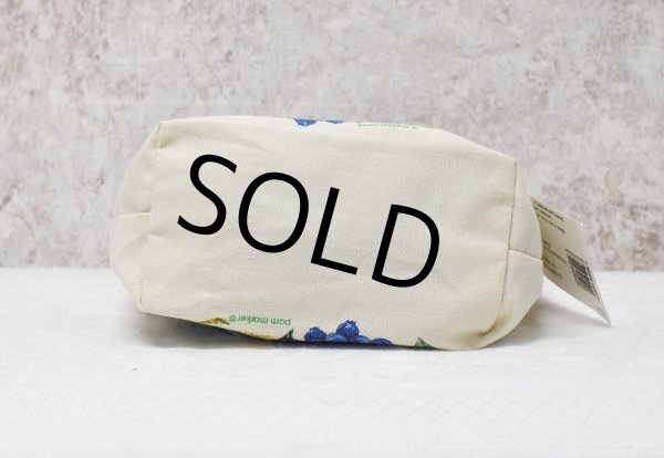 画像6: デッドストック【USA製】【STEVENS LINEN】【ビンテージ】【ブルーベリーズギフトバッグ】生成りx青【ミニトートバッグ】リネンタオル付き  (6)