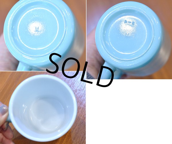 画像2: ビンテージ【Hazelatlas】ヘーゼルアトラス【水色】【ミルクガラス】【ミルクマグ】  (2)