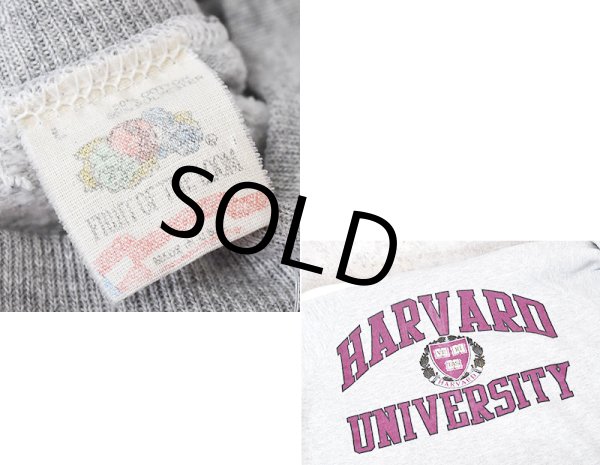 画像2: 90's【USA製】ビンテージ【FRUIT OF THE LOOM】【フルーツオブザルーム】【グレー】ハーバード大学【スウェット】カレッジ【サイズＬ】  (2)