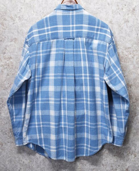 画像3: 【ビンテージ】【STEFANO MAN】【水色】【チェック柄】【ボタンダウンシャツ】【サイズL】   (3)